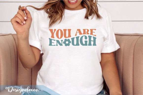 Reviewing You Are Enough Retro Wavy Typography SVG